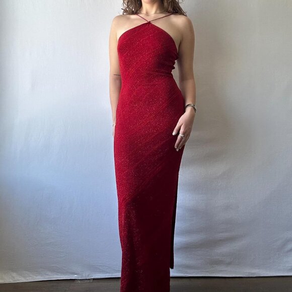 Vintage Charlotte Russe Sparkly Red Evening Gown - Picture 6 of 6